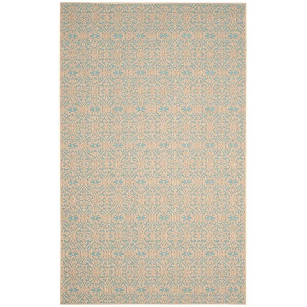 Safavieh Palm Beach Medium Rectangle Area Rug Natural & Turquoise - 5 x 8 ft. PAB511A-5 - main